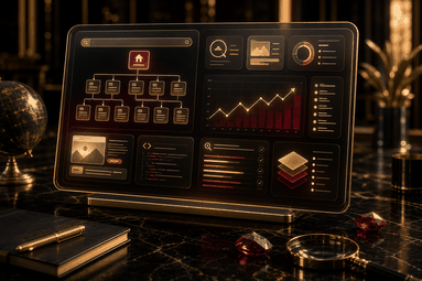 SEO architecture dashboard visual